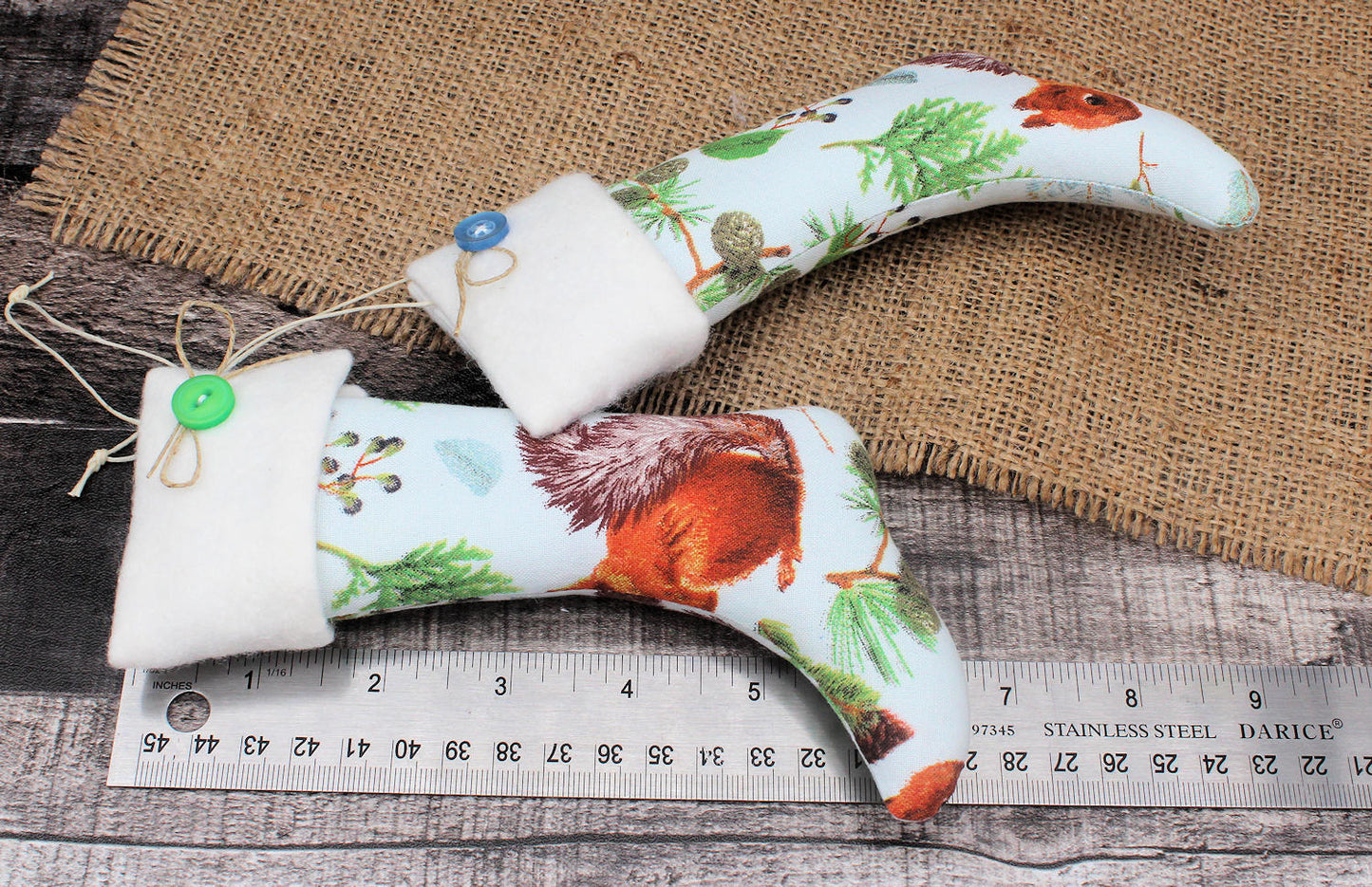 Christmas Stockings Ornaments Woodland Squirrels