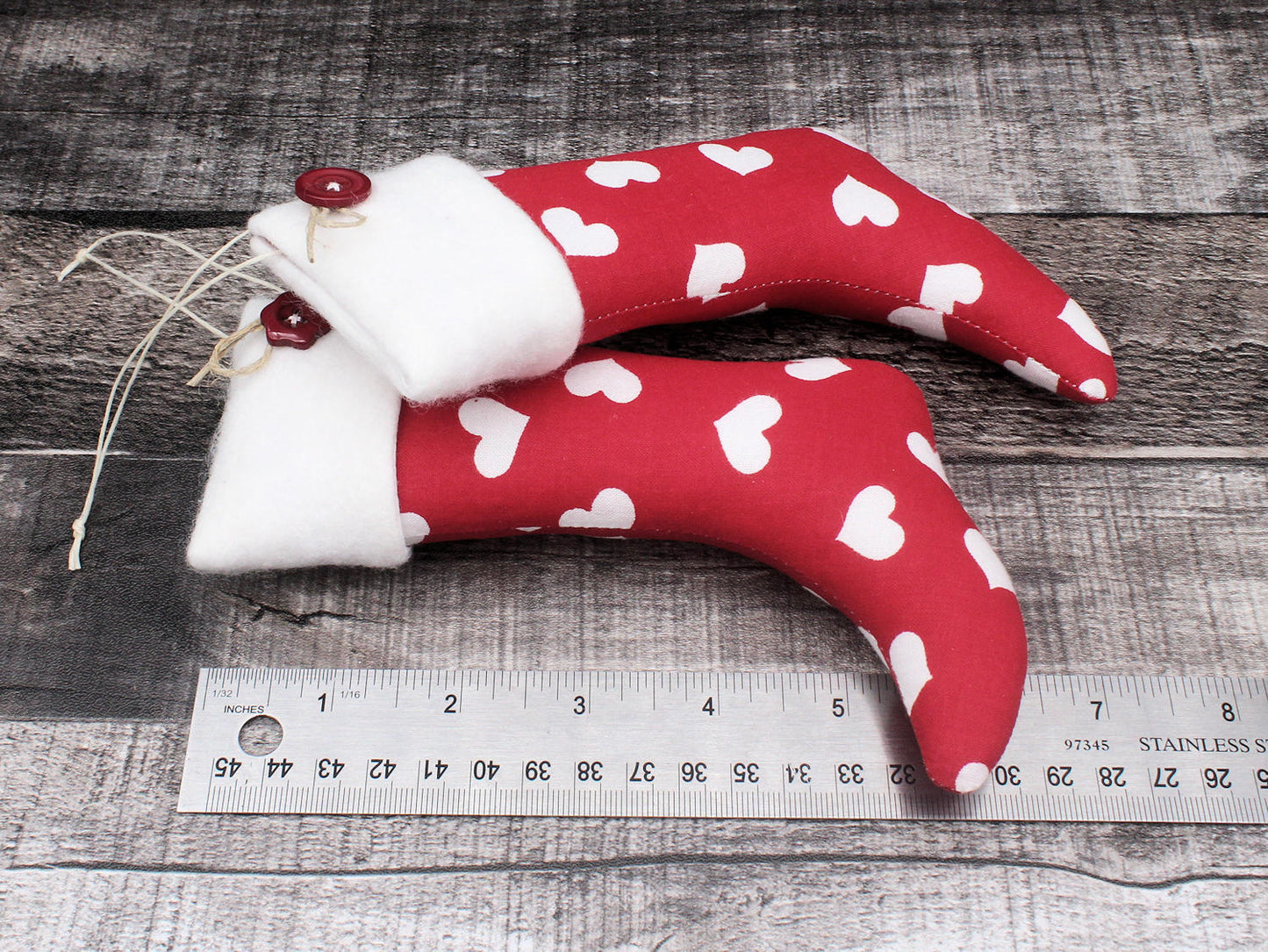 Christmas Stockings Ornaments Valentine Hearts