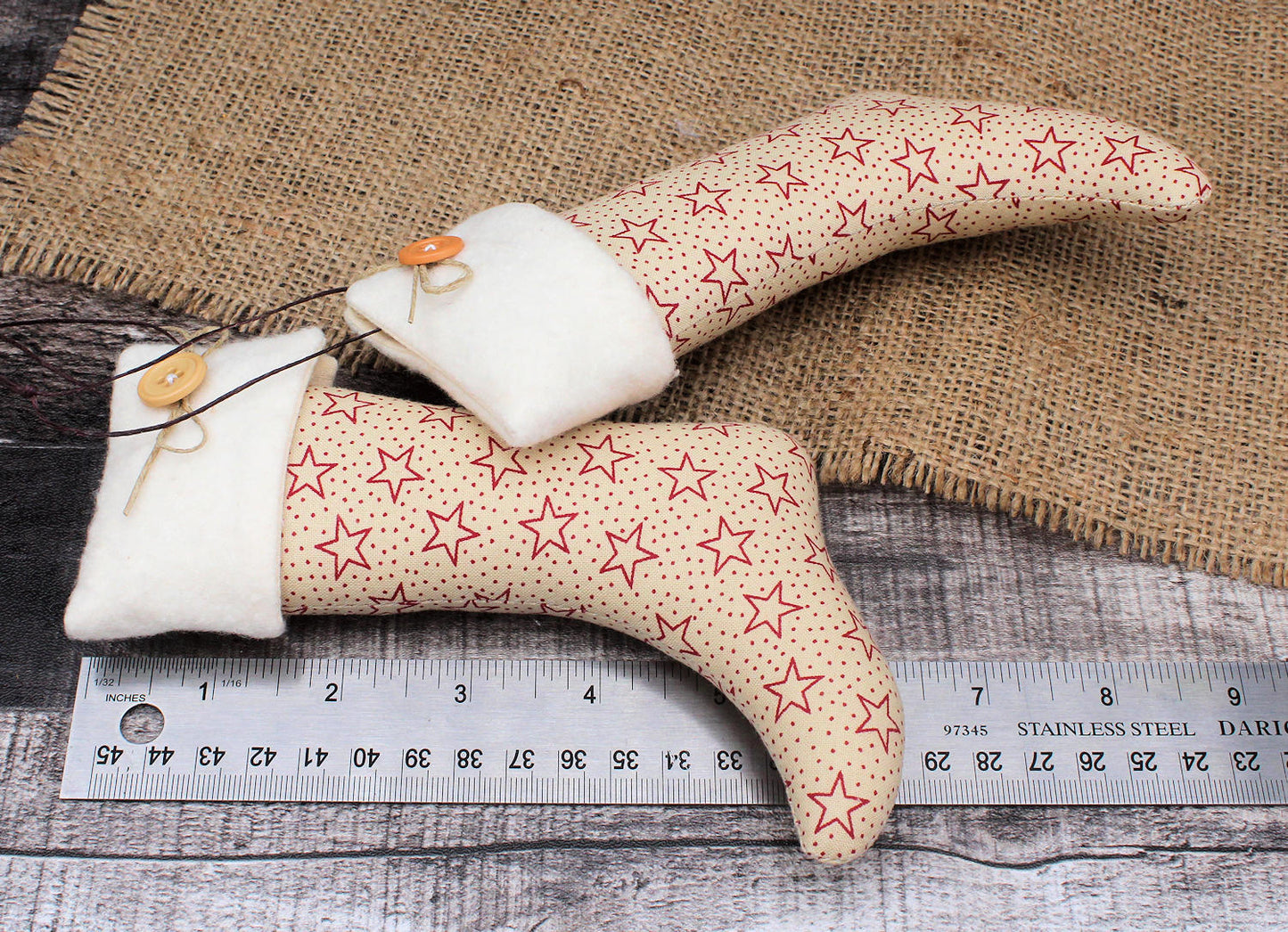 Christmas Stockings Ornaments Red Stars