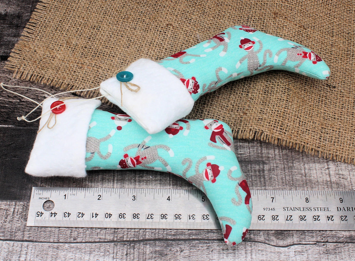 Christmas Stockings Ornaments Sock Monkeys