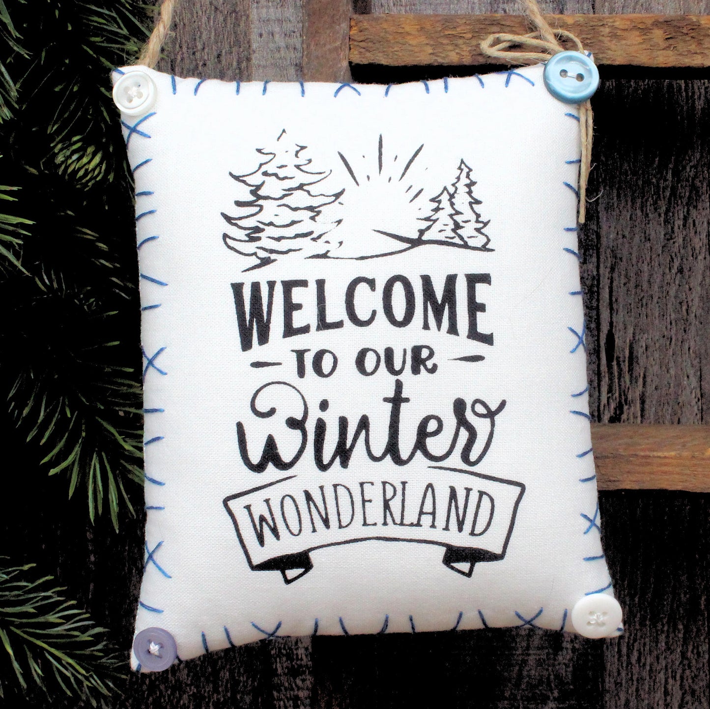 Wonderland Welcome Christmas Winter Peg Rail Hanger
