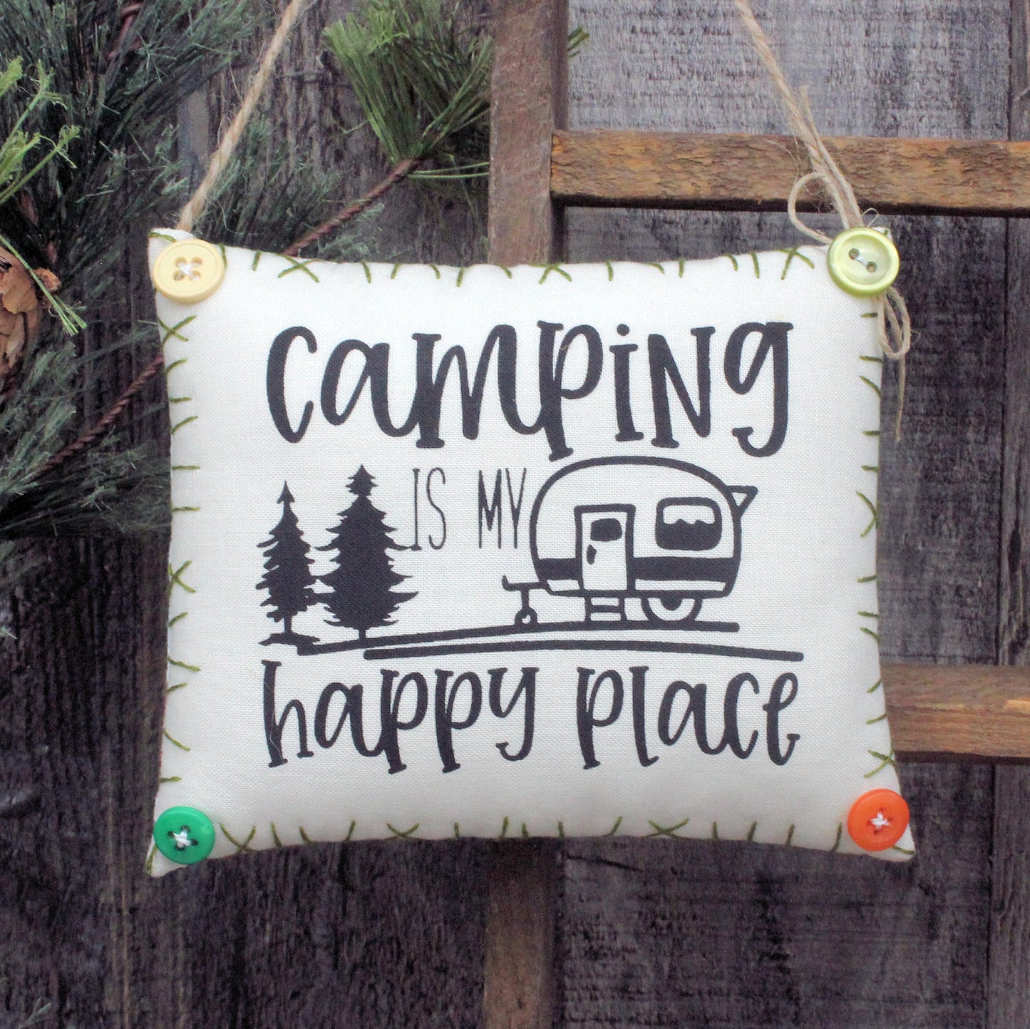 Camping Is My Happy Place Peg Rail Hanger