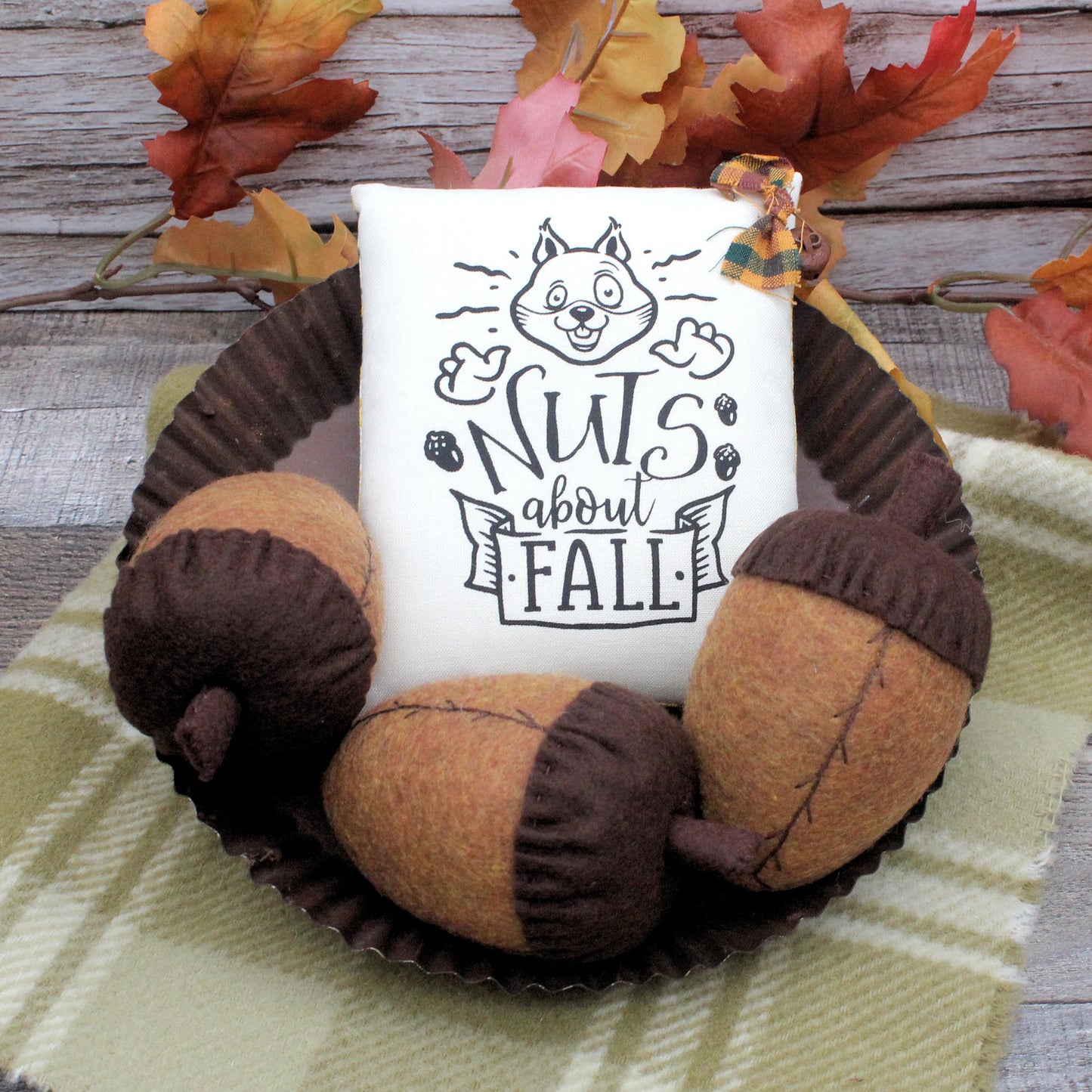 Fall Acorn Squirrel Bowl Fillers Autumn Decor