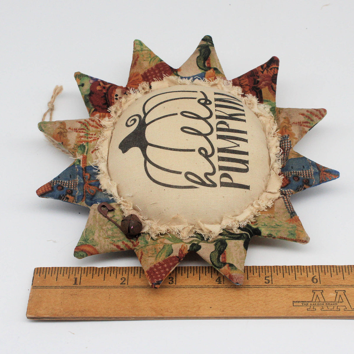 Primitive Fabric Sunflower Ornament - Hello Pumpkin