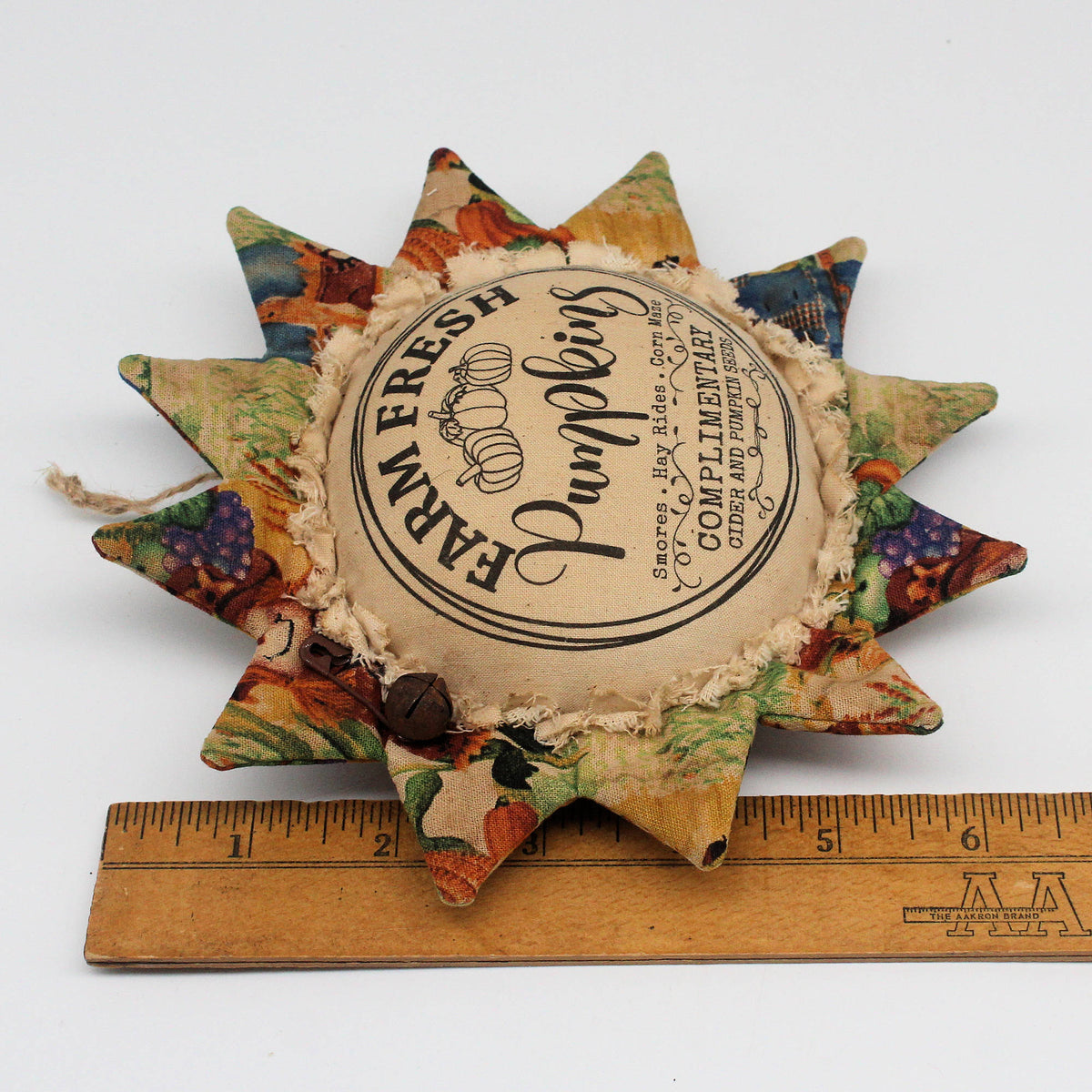 Primitive Fabric Sunflower Ornament - Farm Fresh Pumpkins
