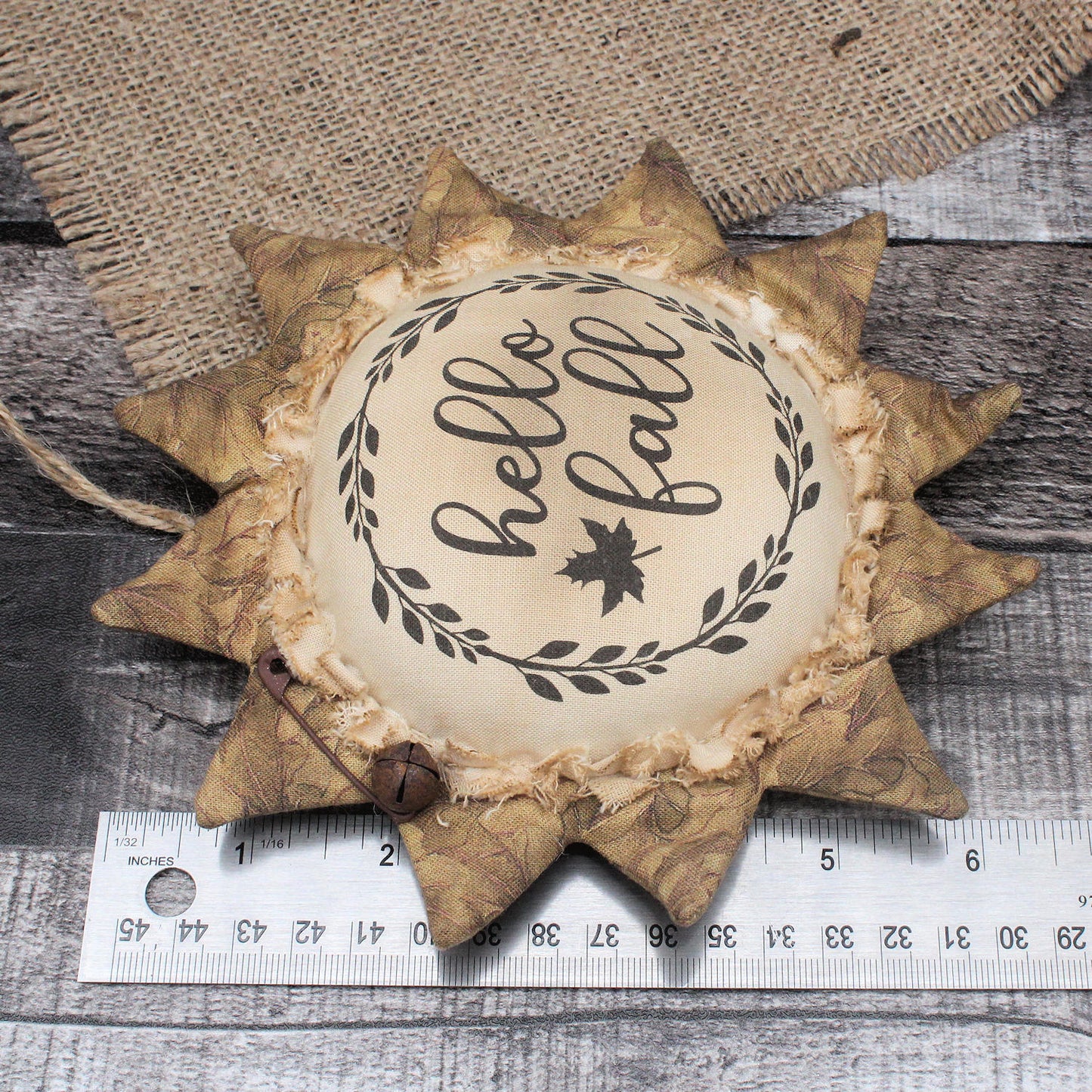 Grungy Sunflower Ornament Hello Fall