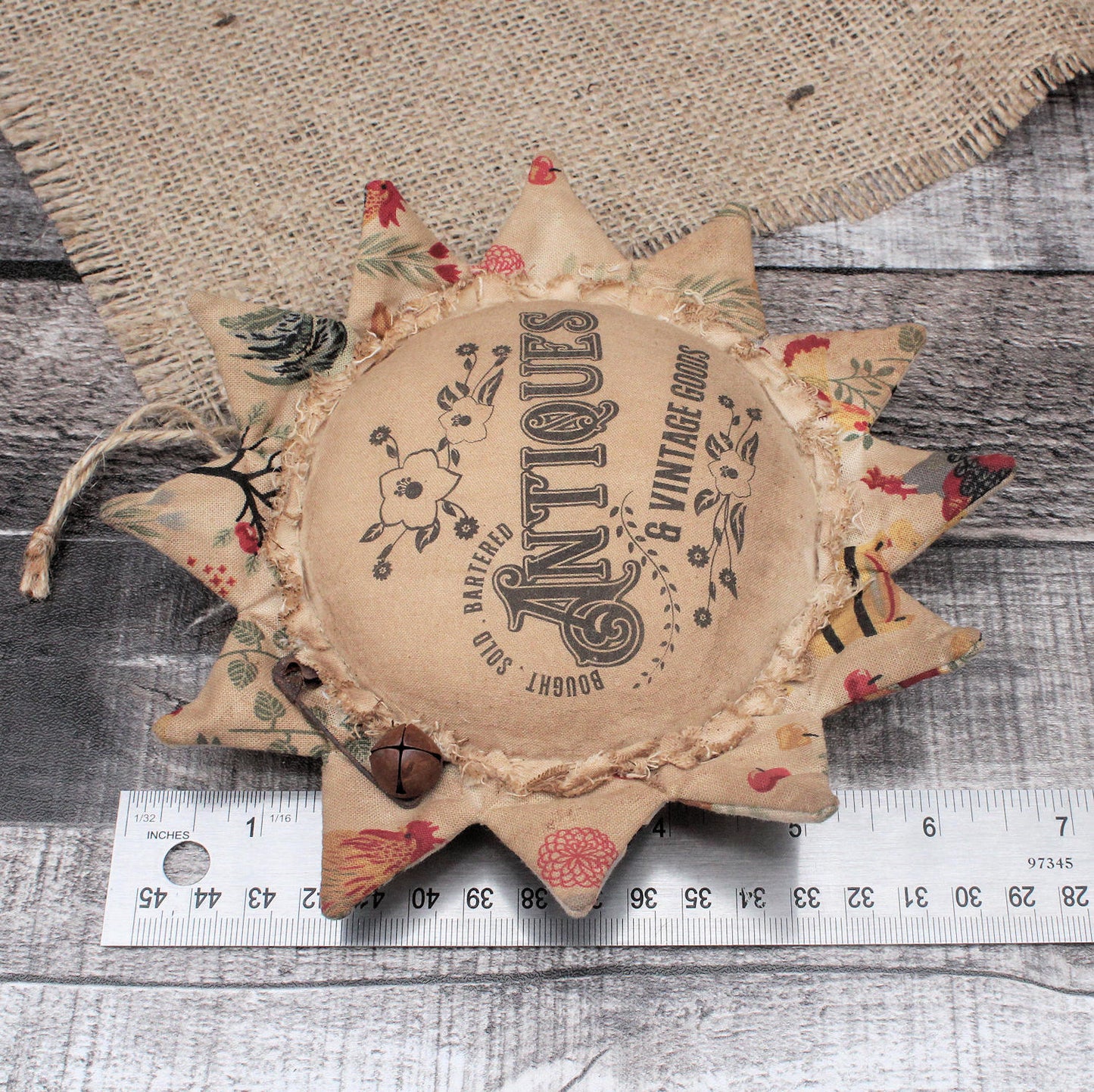 Grungy Sunflower Ornament Antiques Vintage