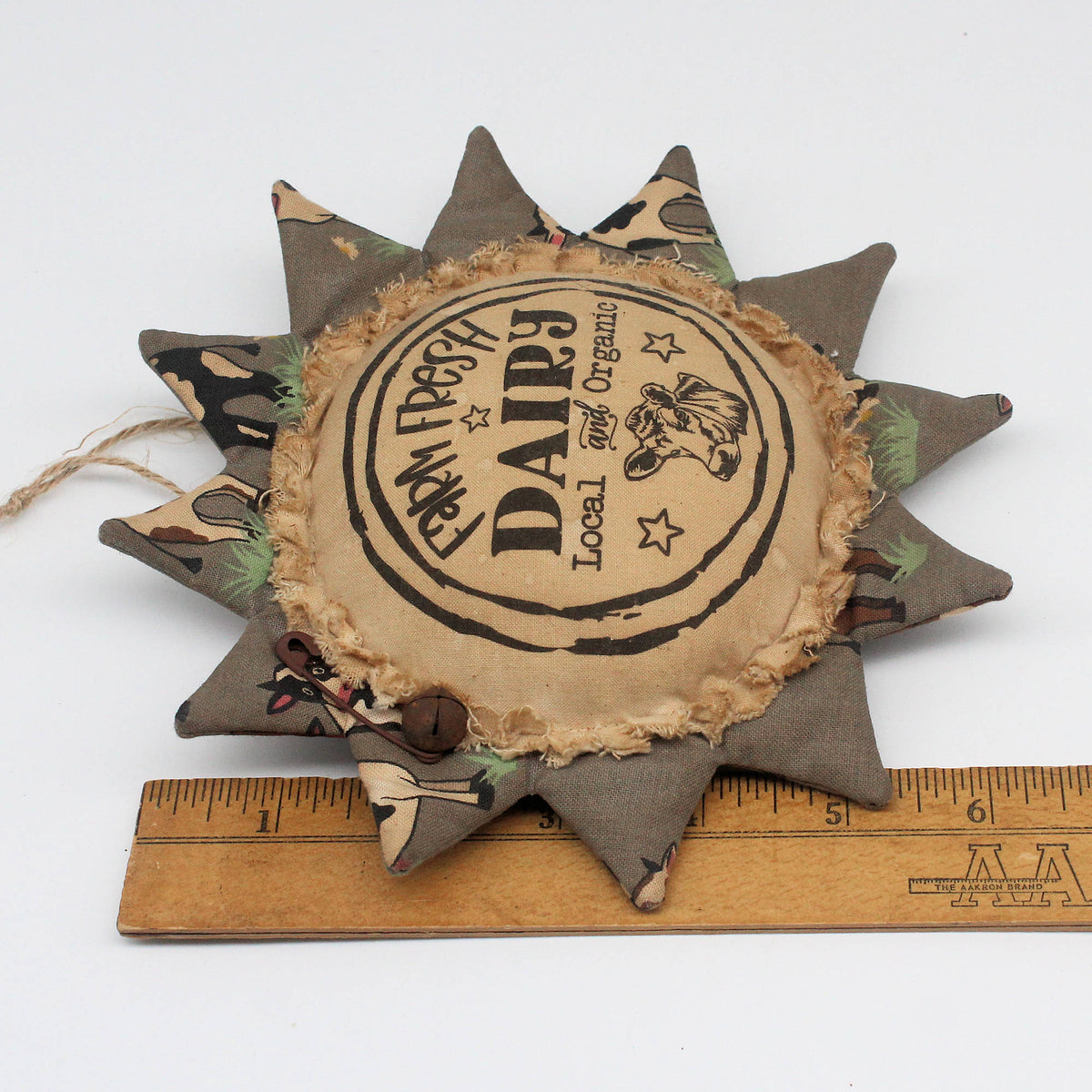 Primitive Fabric Sunflower Ornament - Grungy Dairy Farm