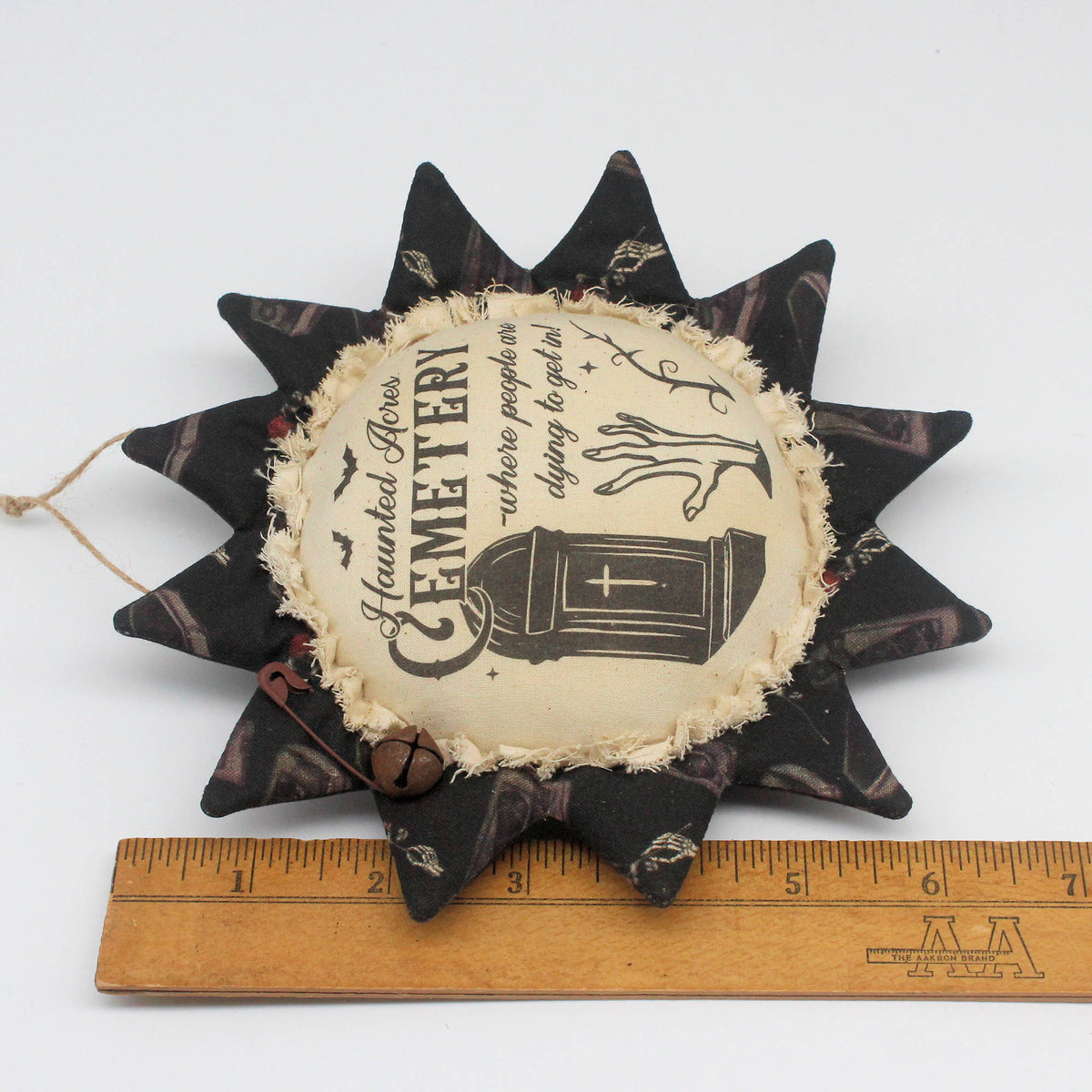 Primitive Halloween Sunflower Ornament - Haunted Acres Cemetery