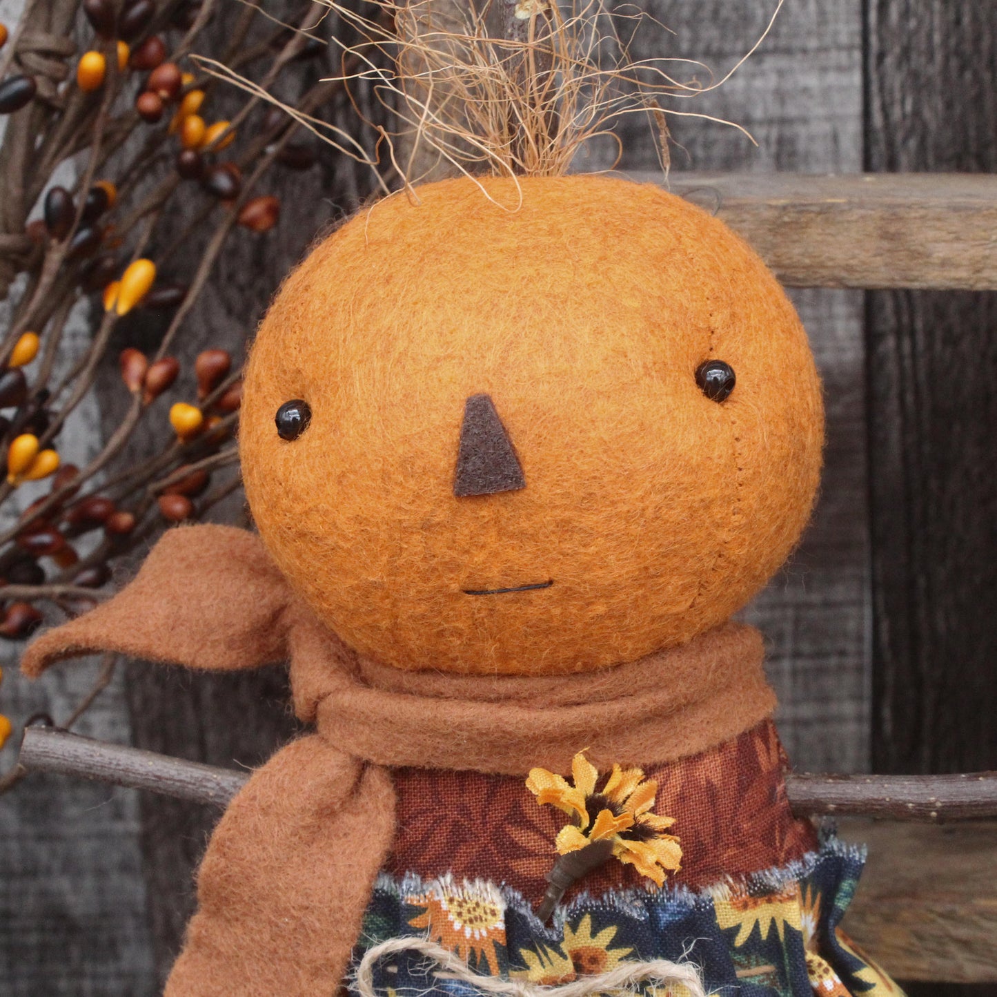 Pumpkin Head Girl Doll Ornament