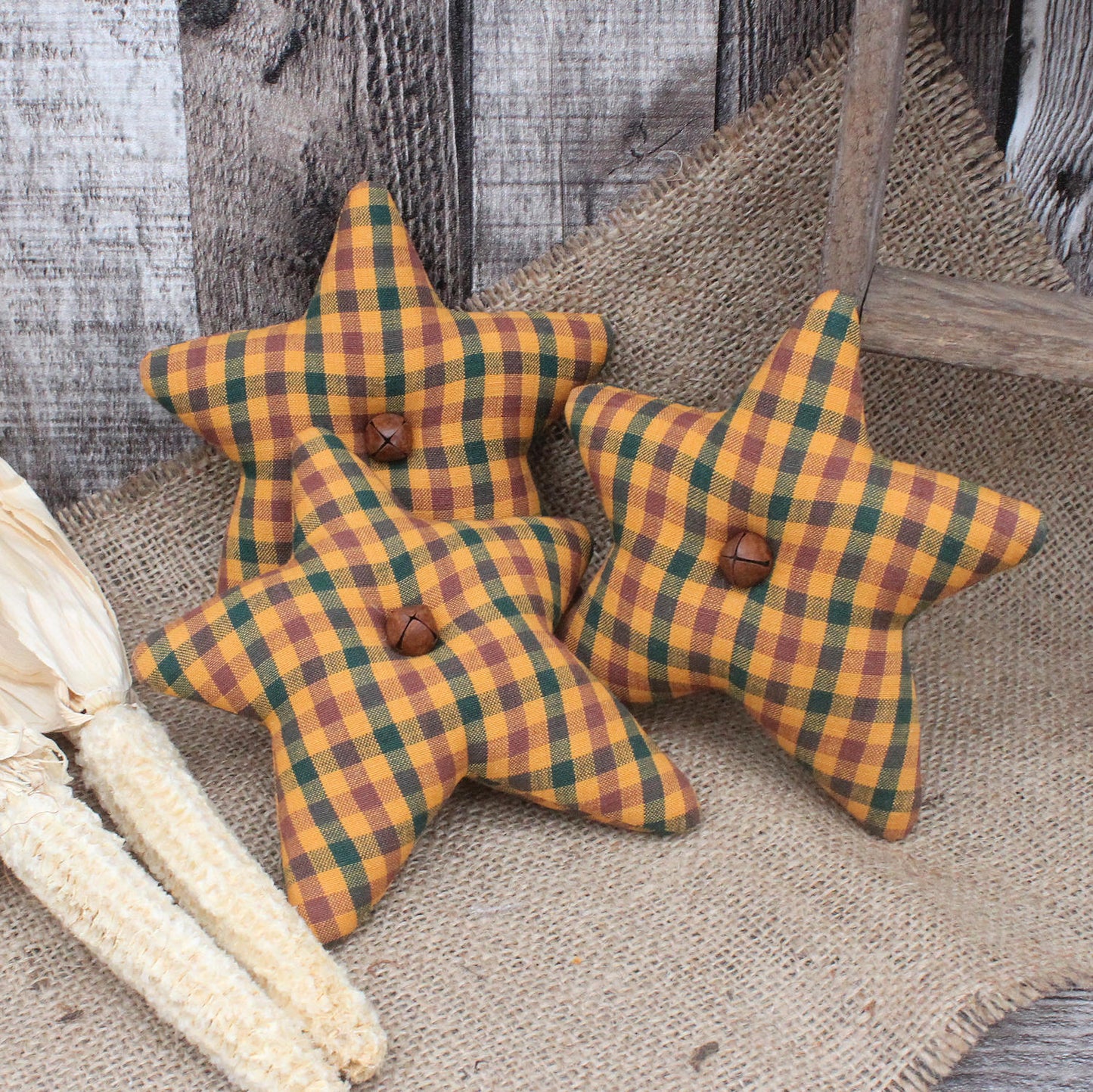 Homespun Stars Bowl Fillers 3-Set Autumn Orange Mix