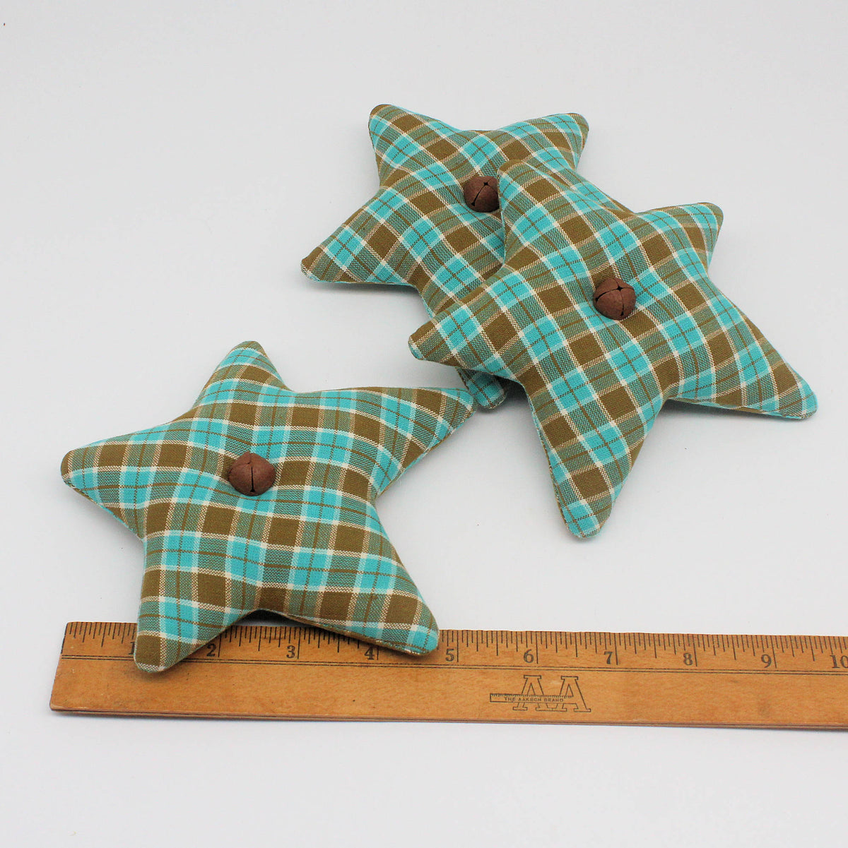 Primitive Homespun Fabric Star Bowl Fillers – Set of 3 Rustic Spring Farmhouse Decor