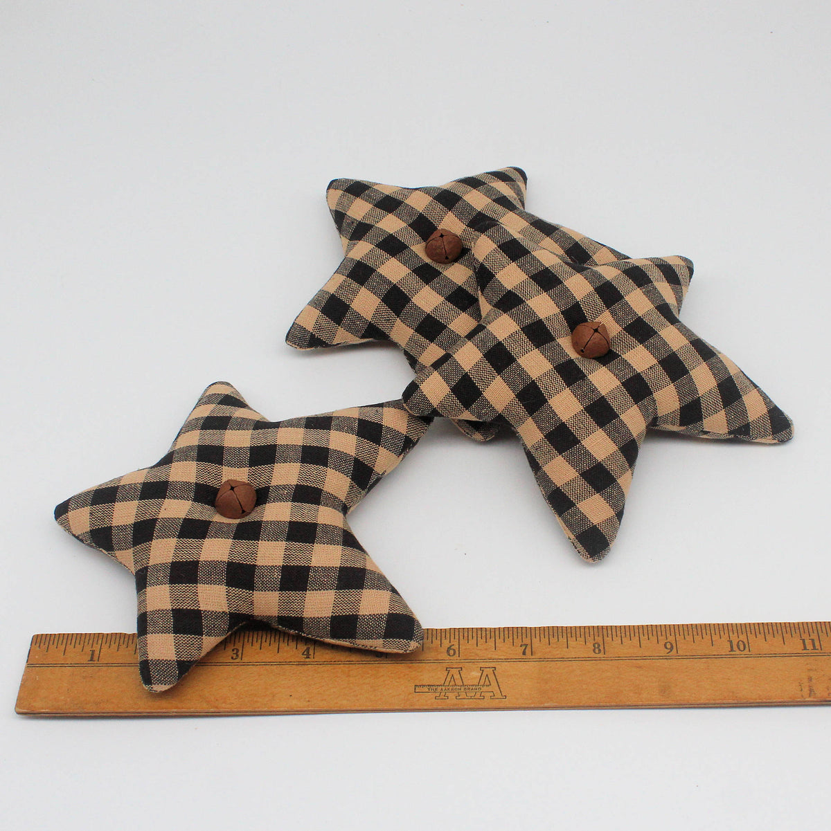 Primitive Homespun Fabric Star Bowl Fillers – Set of 3 Rustic Farmhouse Decor