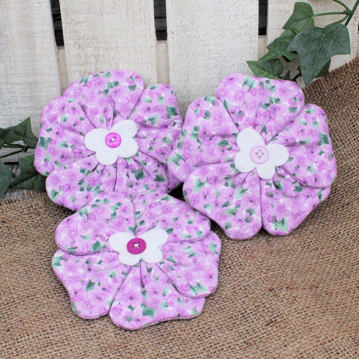 Flowers Bowl Fillers 3-Set Spring Purple Floral