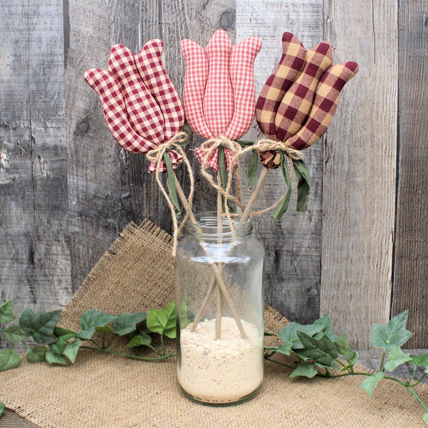 Homespun Tulips Vase Fillers 3-Set Pokes