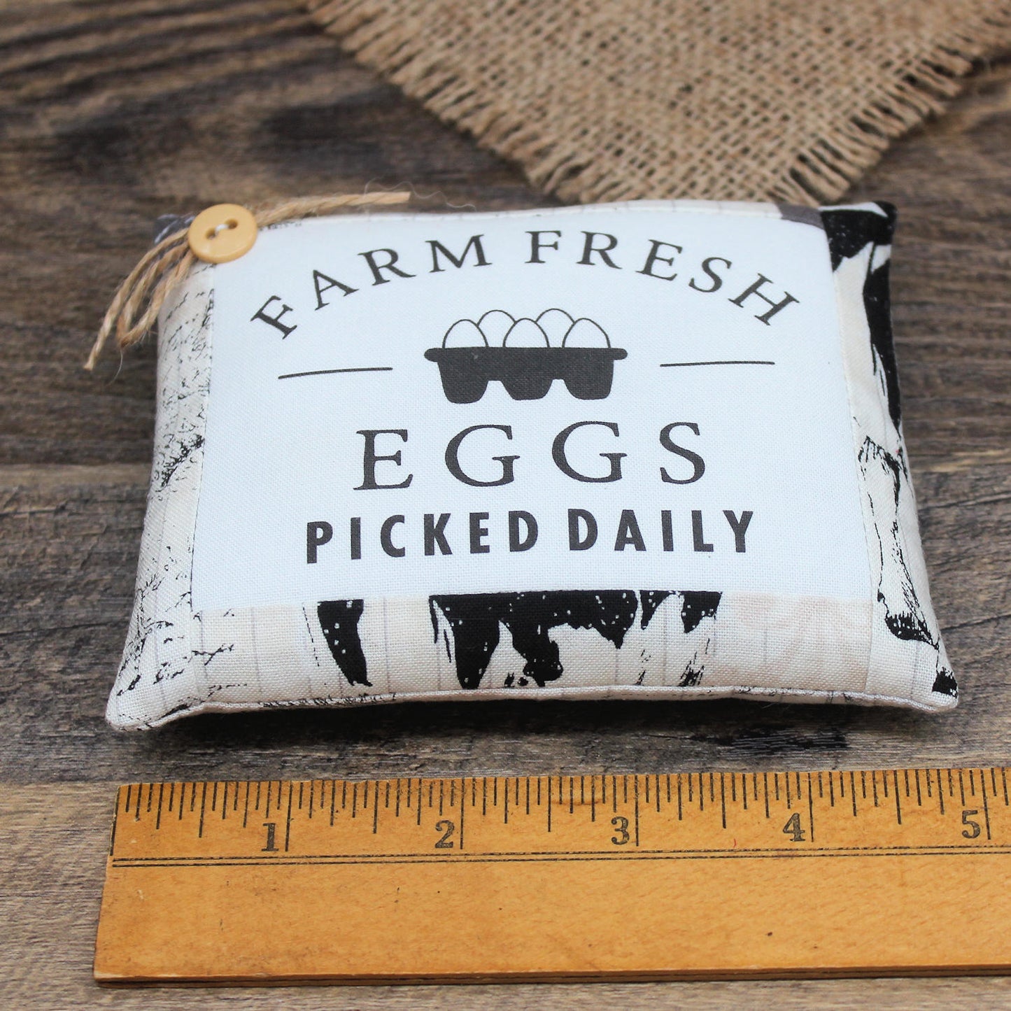 Farm Fresh Eggs Daily Mini Pillow Sign Farmhouse Bowl Filler