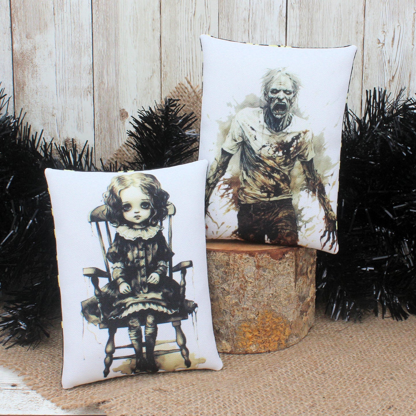 Creepy Doll and Zombie Halloween Bowl Fillers 2-Set