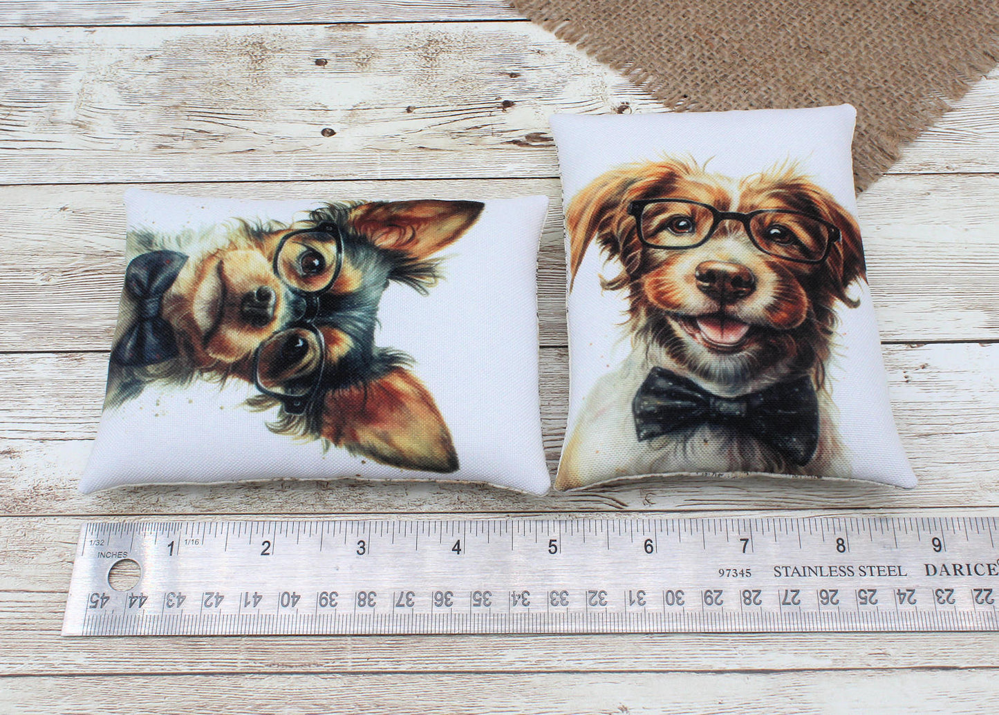 Dogs Wearing Glasses Whimsical Bowl Fillers 2-Set