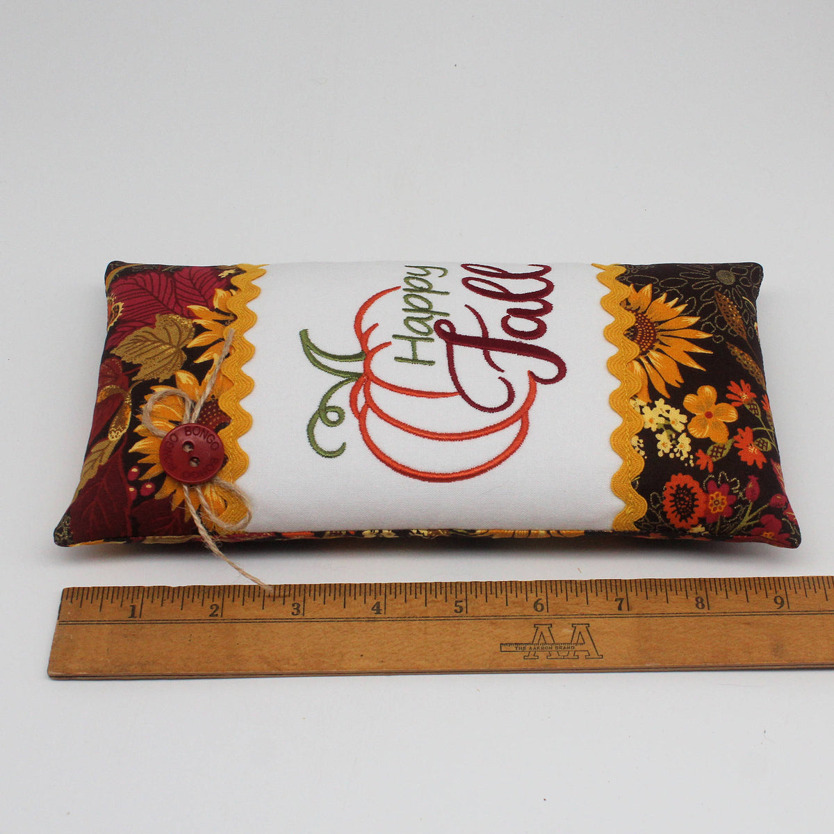 Happy Fall Pumpkin Pillow Tuck – Embroidered Autumn Decor