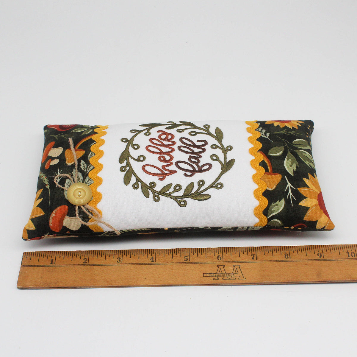 Hello Fall Pillow Tuck Bowl Filler – Embroidered Autumn Decor