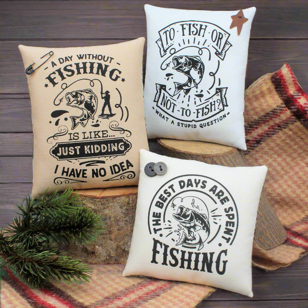Fishing Bowl Fillers 3-Set Cabin Decor Rustic Lodge Decor