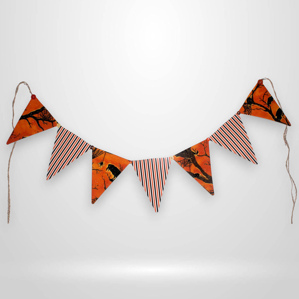 Fabric Halloween Bunting Banner – 36" Rustic Pennant Garland