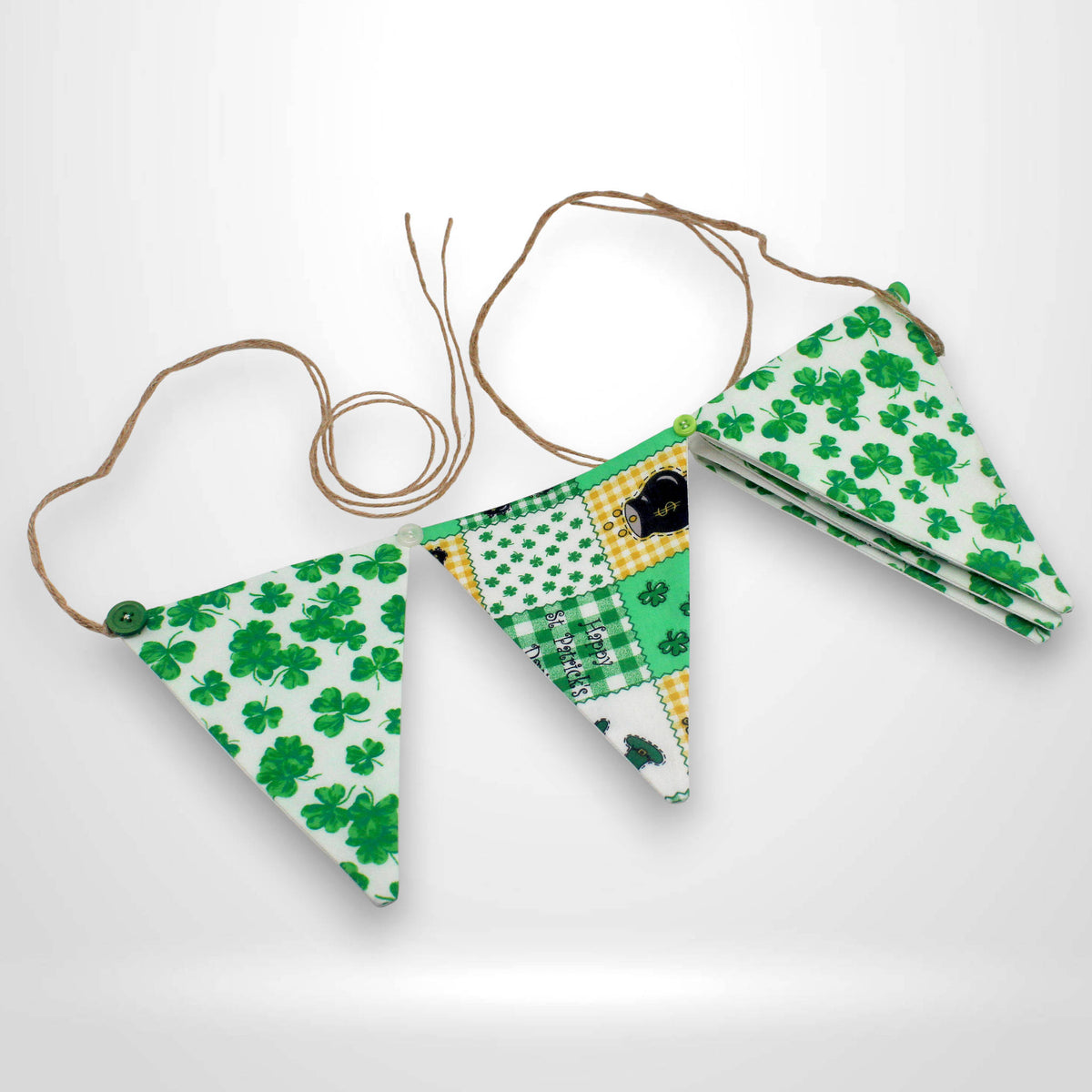 St. Patrick's Day Bunting Banner – 36" Shamrock Green Holiday Garland