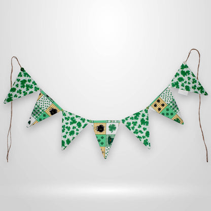 St. Patrick's Day Bunting Banner – 36" Shamrock Green Holiday Garland