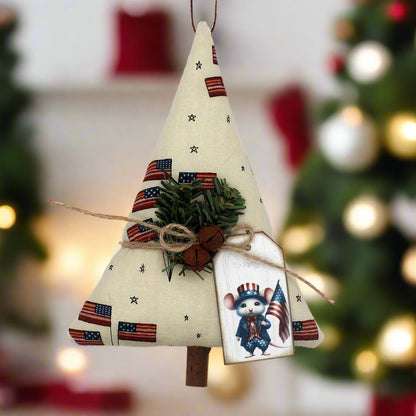 Decorative Christmas tree ornament with American flag design