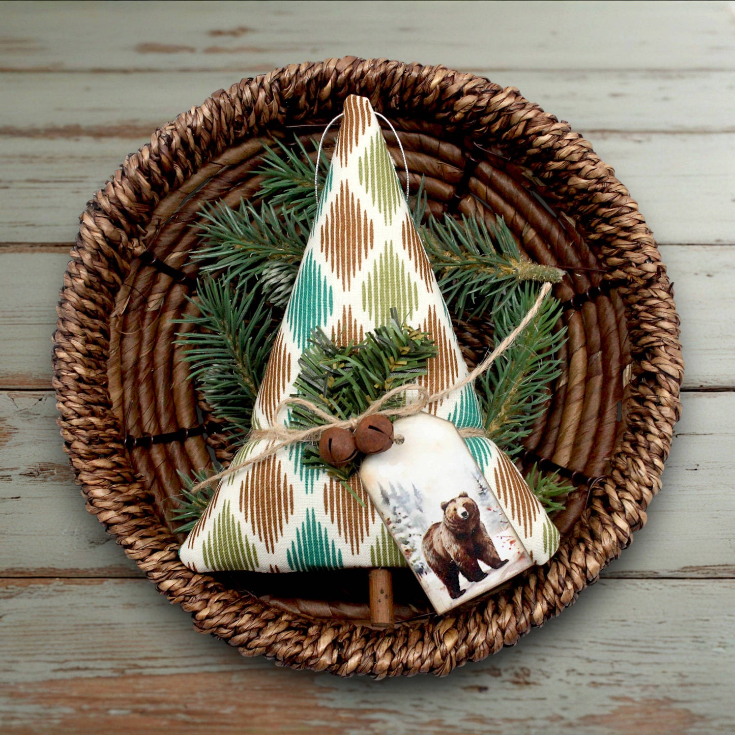 Forest Cabin Christmas Tree Ornament Bowl Filler