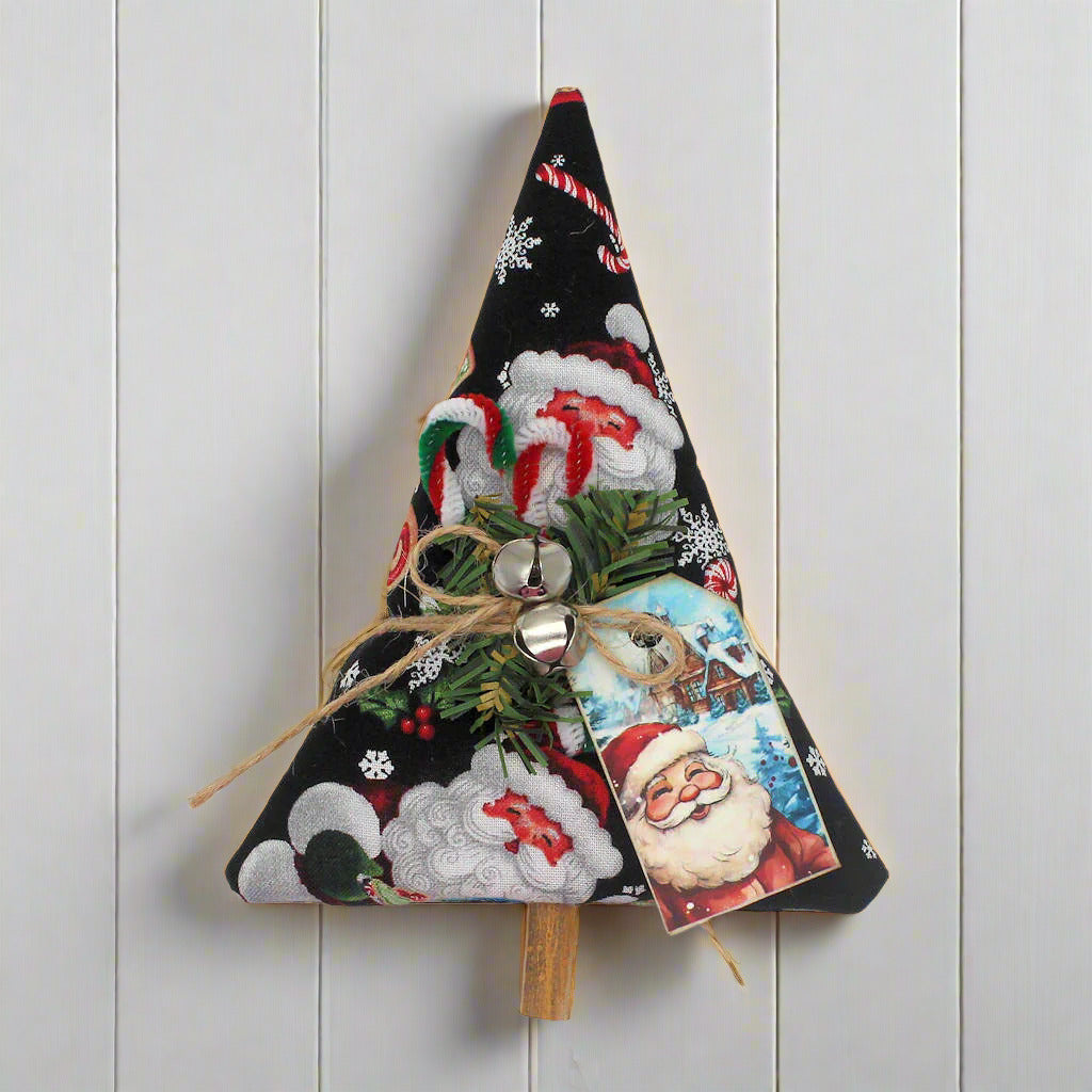 Decorative Christmas tree ornament or bowl filler with Santa Claus design on a white background