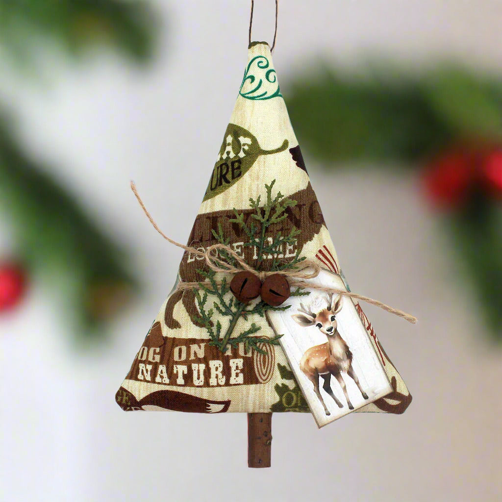 Decorative Christmas tree ornament with nature-themed design
