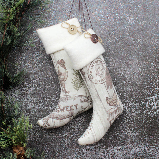 Farmhouse Christmas Stockings Ornaments Farmers Market