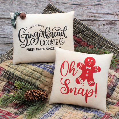 Gingerbread Cookie Pillow Tucks 2-Set Christmas Oh Snap