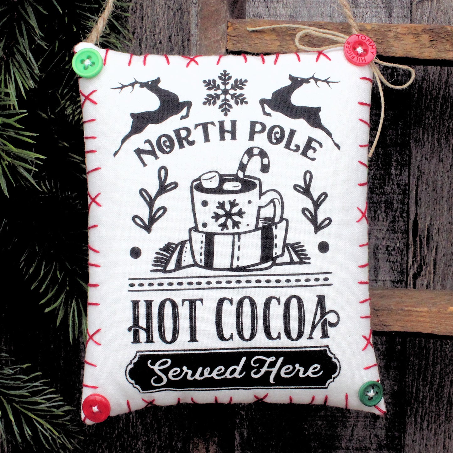North Pole Hot Cocoa Christmas Winter Peg Rail Hanger