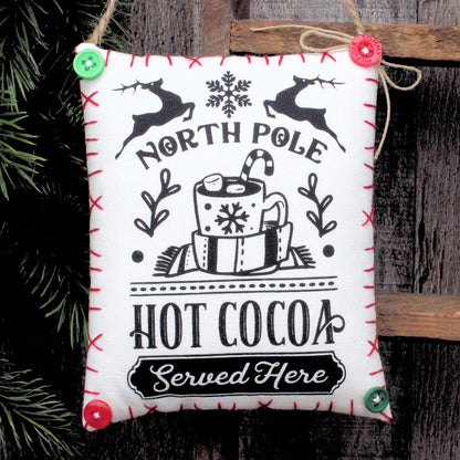 North Pole Hot Cocoa Christmas Winter Peg Rail Hanger