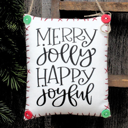 Merry Jolly Happy Joyful Christmas Winter Peg Rail Hanger