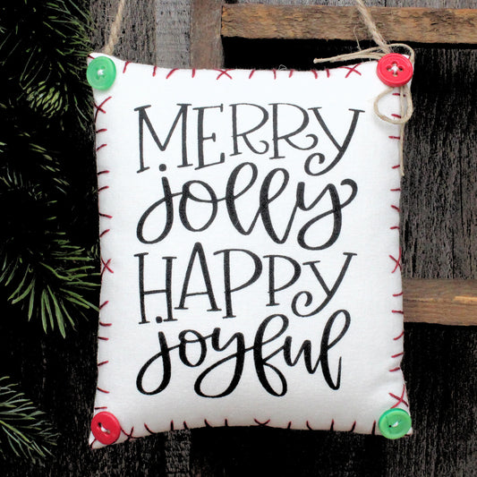 Merry Jolly Happy Joyful Christmas Winter Peg Rail Hanger