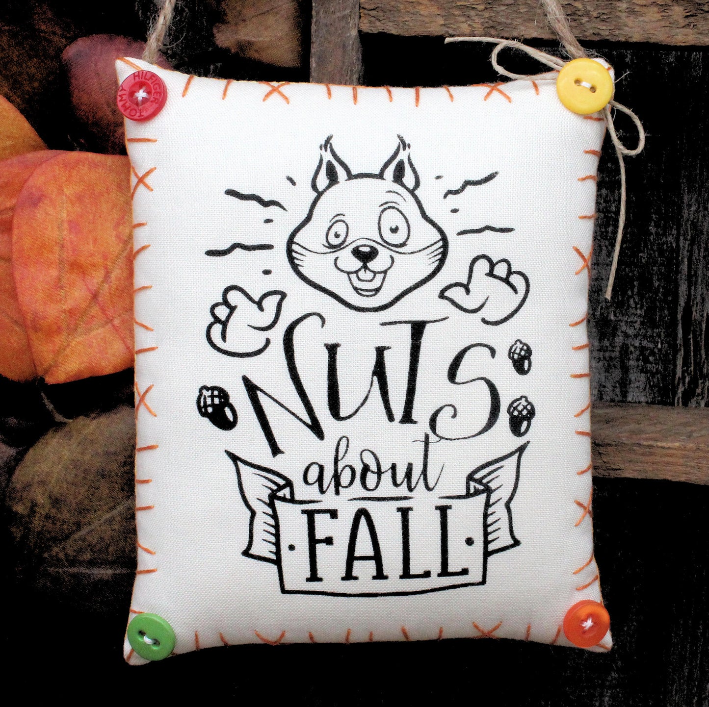 Nuts About Fall Squirrel Autumn Peg Rail Hanger