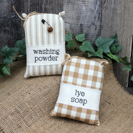 Laundry Room Feed Sack Bowl Fillers 2-Set