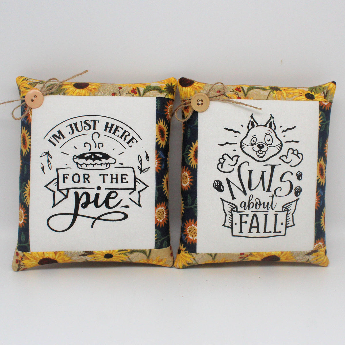 Funny Fall Humor Mini Pillows – Set of 2 Screen-Printed Autumn Decor