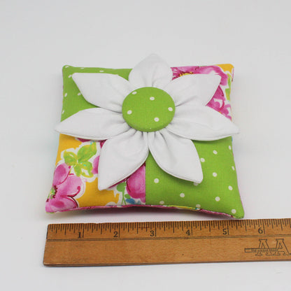 Fabric Flower Pillow Tuck – Farmhouse Pieced Bowl Filler - Summer Floral