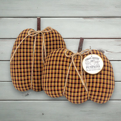 Primitive Pumpkin Bowl Fillers 2-Set Country Autumn Decor