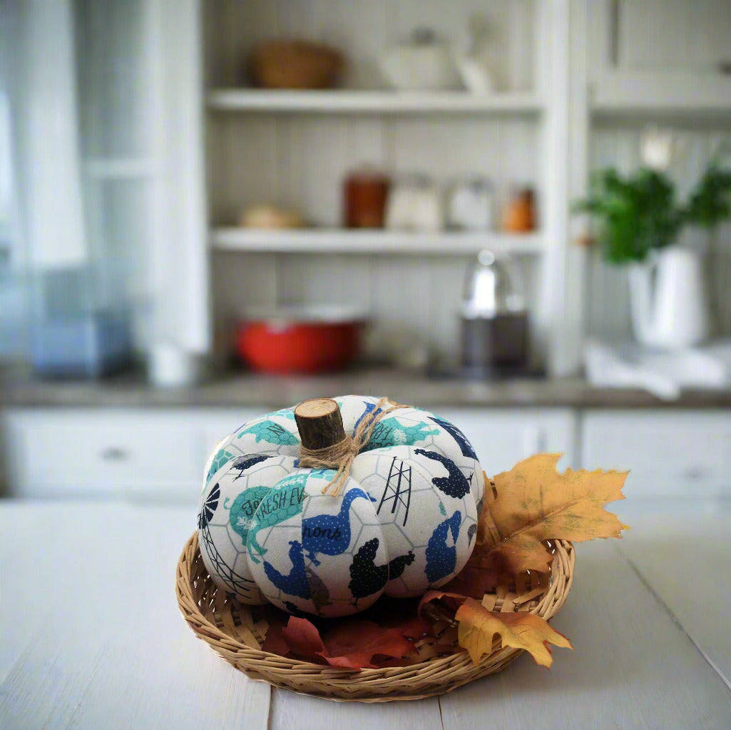 Farmhouse Pumpkin Autumn Home Decor Blue Farm