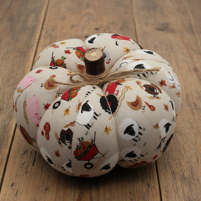 Decorative pumpkin with farm animal pattern