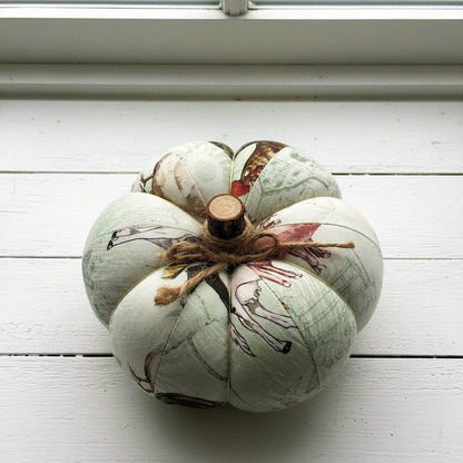 Fabric pumpkin with a farmhouse animal design