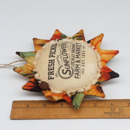Primitive Fabric Sunflower Ornament - Farm and Market