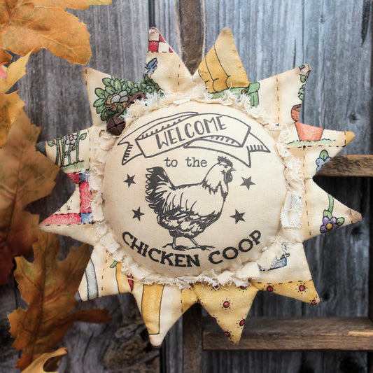 Country Sunflower Ornament Chicken Coop Welcome