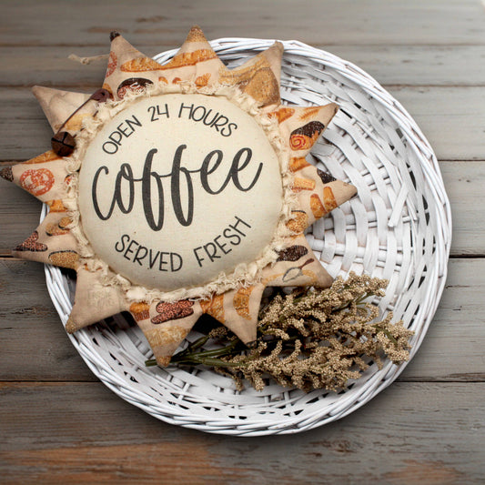 Country Sunflower Ornament Coffee Served 24 Hours