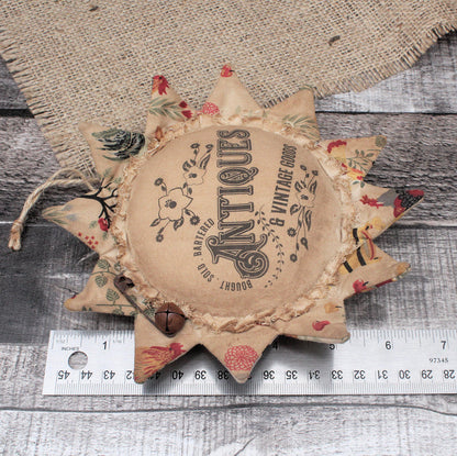 Grungy Sunflower Ornament Antiques Vintage